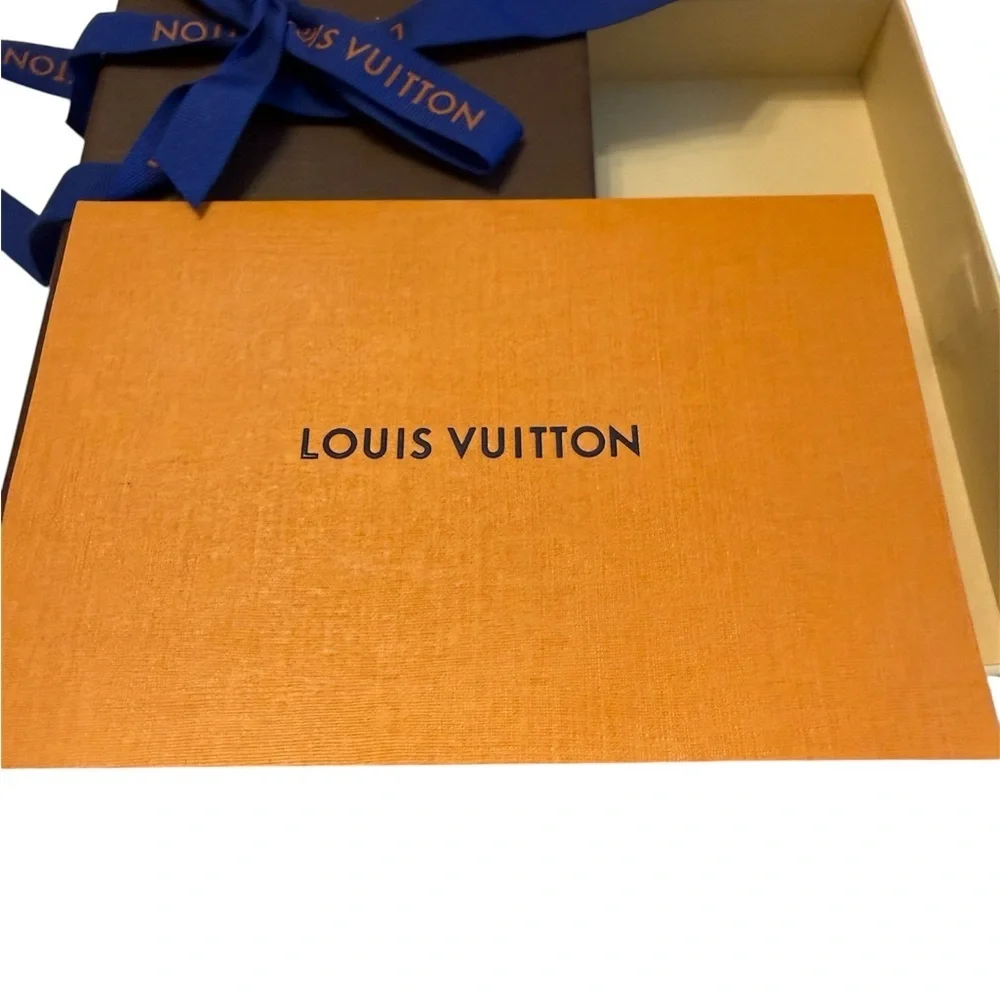Louis Vuitton LV Small Brown Gift Box Set Ribbon Bag 3.5x5.5 Authentic